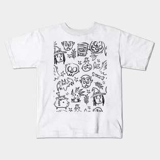 Halloween Doodles Pattern Kids T-Shirt